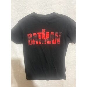 The Batman Movie T-Shirt DC‎ Comics Black Red Graphic Tee Small Kids